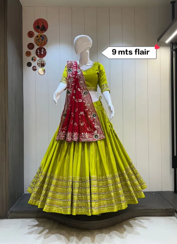 Green_Roman_Silk_Lehenga_Choli_For_Women