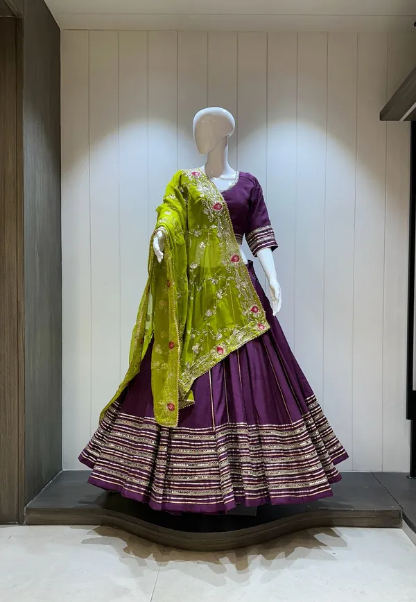 Purple_And_Lime_Green_Roman_Silk_Lehenga_Choli_For_Women