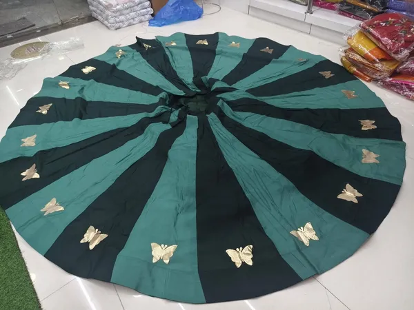 Green_And_Black_Roman_Silk_Ghagra_For_Women