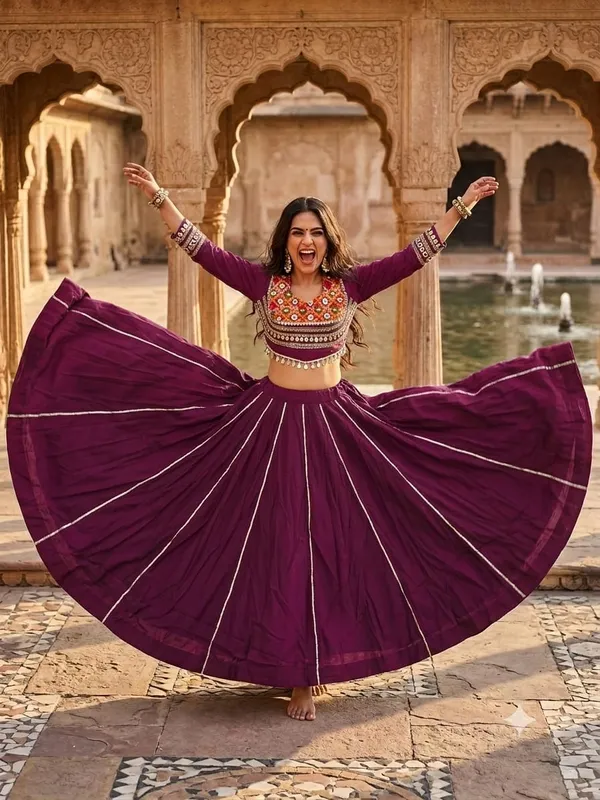 Wine_Roman_Silk_Lehenga_Choli_For_Women