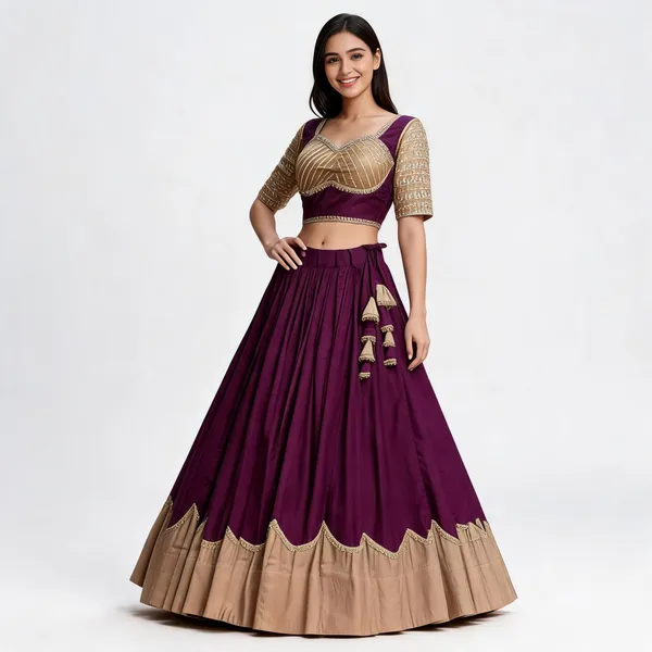 Purple_Roman_Silk_Lehenga_Choli_For_Women