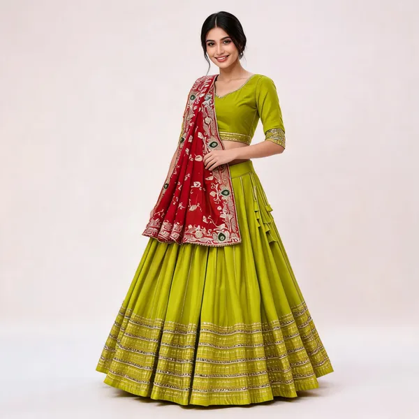 Green_Roman_Silk_Lehenga_Choli_For_Women
