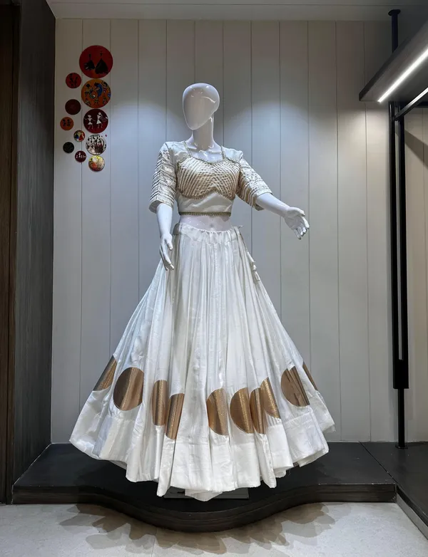 White_And_Gold_Roman_Silk_Lehenga_Choli_For_Women