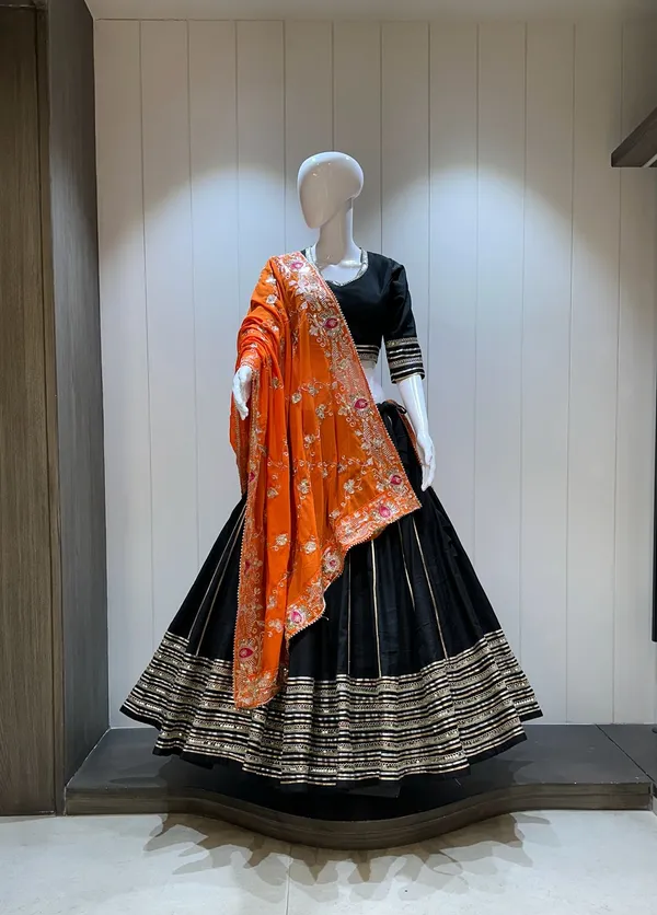 Black_Roman_Silk_Lehenga_Choli_For_Women