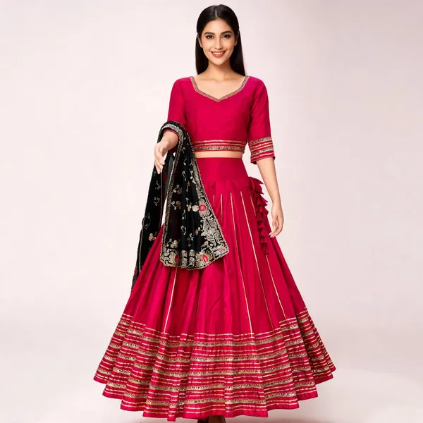 Pink_Roman_Silk_Lehenga_Choli_For_Women