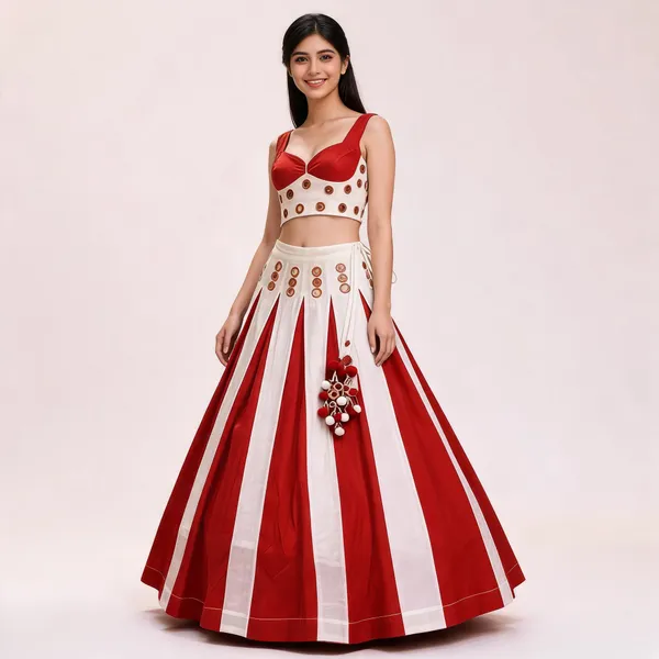 Red_And_White_Roman_Silk_Lehenga_Choli_For_Women