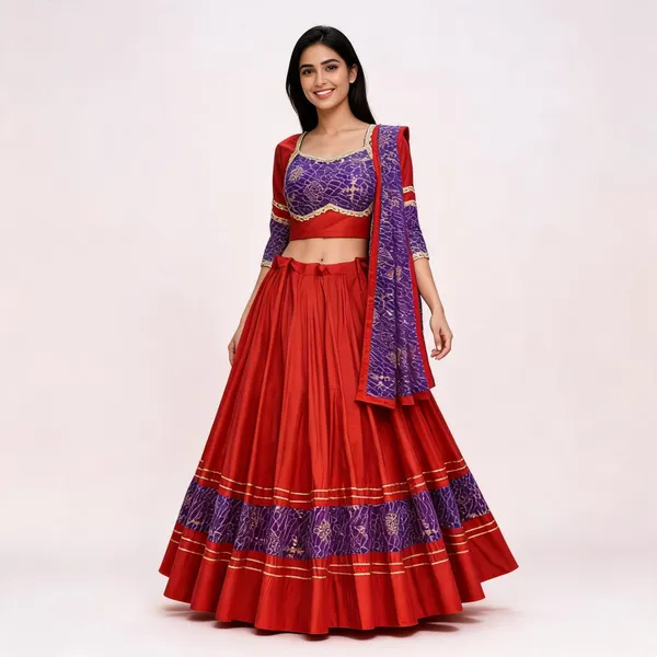 Red_And_Purple_Roman_Silk_Lehenga_Choli_For_Women
