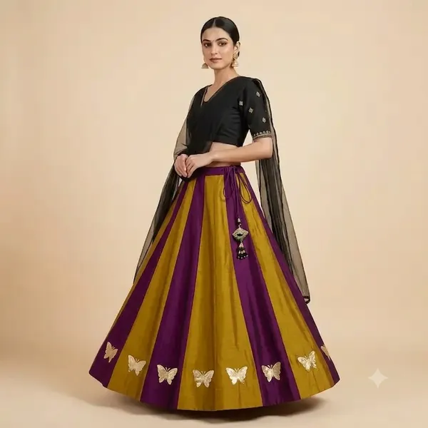 Purple_And_Yellow_Roman_Silk_Ghagra_For_Women