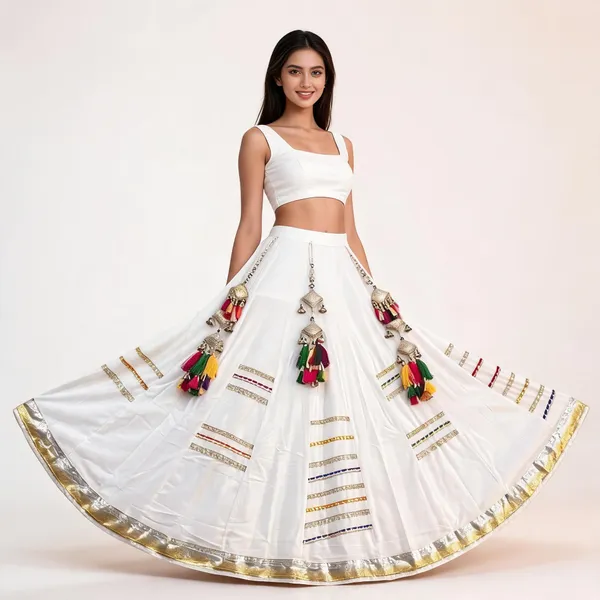 White_Rayon_Ghagra_For_Women