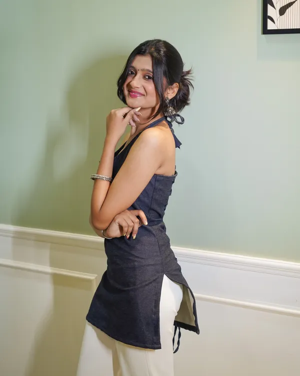 Chic_Denim-Look_Halter_Neck_Short_Kurti
