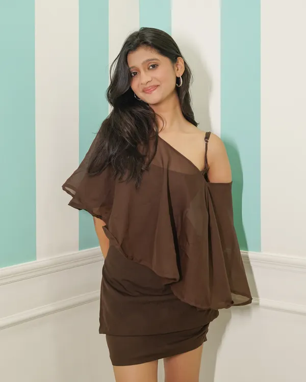 Chocolate_Off-Shoulder_Sheer_Cape_Top_&_Trouser_Set