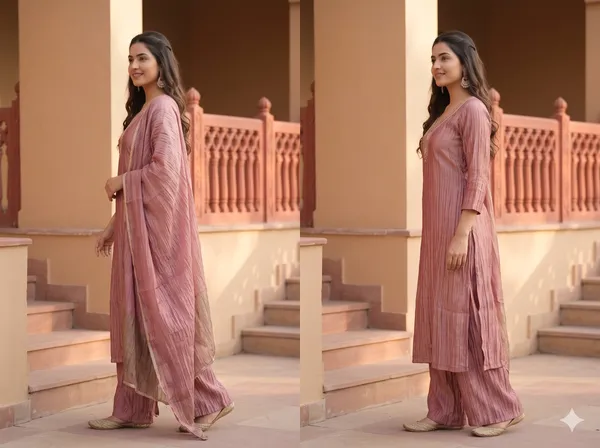 Dusty_Rose_Crushed_Tissue_Silk_Kurta_Set_with_Handcrafted_Zari_&_Floral_Mirror-Work_Embroidery