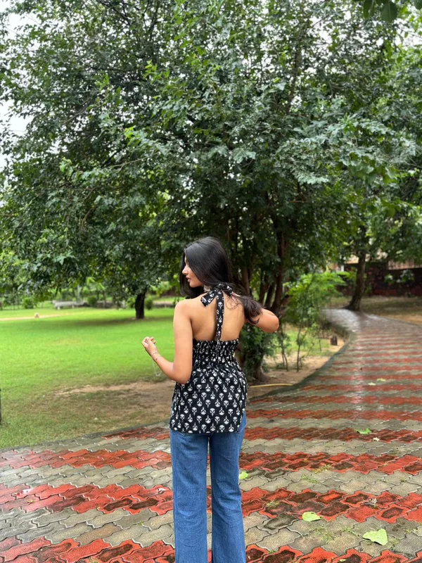 Kohl_Black_Halter_Neck_Ethnic_Print_Short_Kurti_|_Desi-Chic_Top_|_Jaipur_Trendz