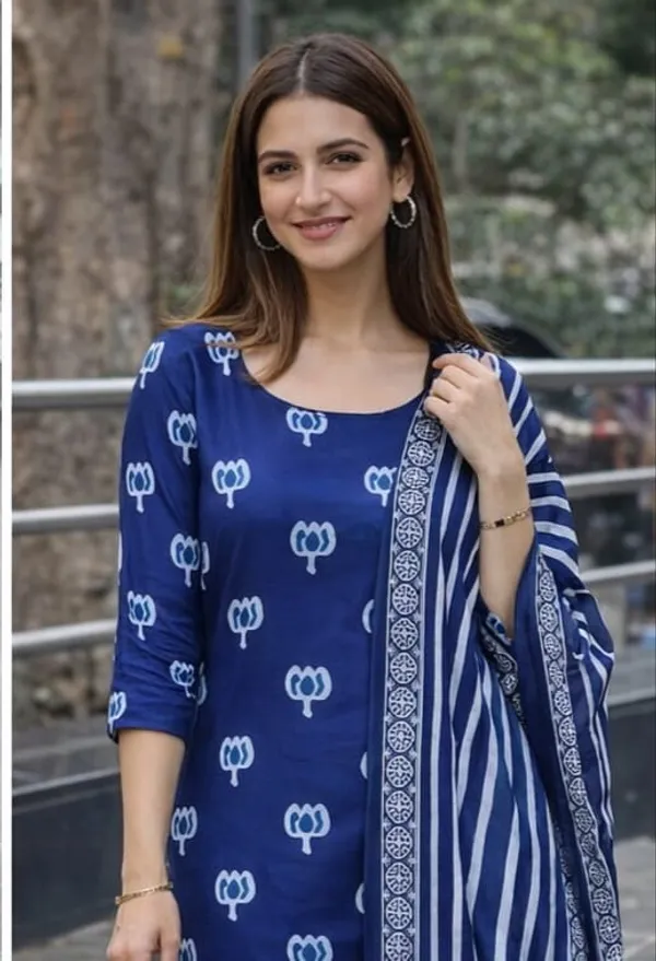 Indigo_Lotus_Hand-Block_Printed_Straight_Kurta_Set