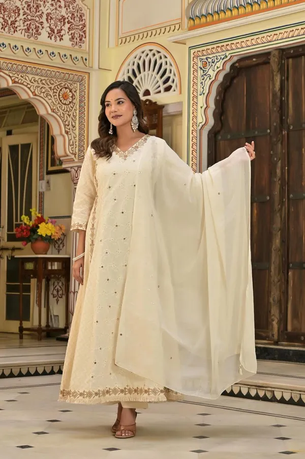 Ivory_&_Gold_Hand-Embroidered_Festive_Anarkali_with_Zari_Border