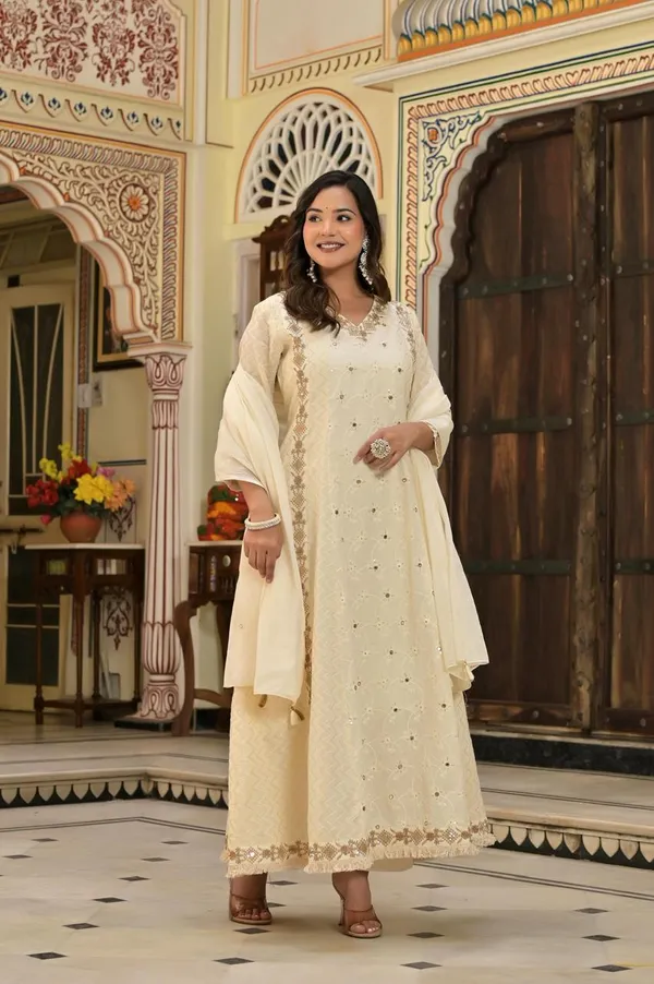 Ivory_&_Gold_Hand-Embroidered_Festive_Anarkali_with_Zari_Border