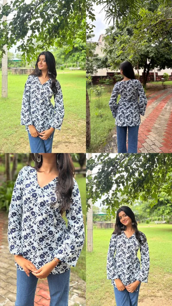 Nazm_Floral_Bell_Sleeve_Cotton_Top_|_Printed_Short_Kurti_|_Jaipur_Trendz