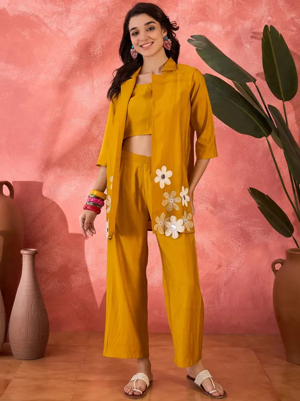 Mustard_Floral_Co-Ord_Set_With_Embroidery_Jacket