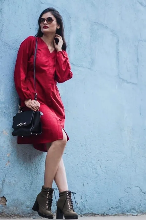 Stylish_red_cotton_dress