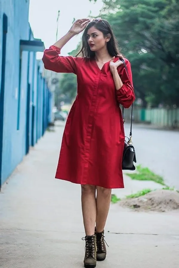 Stylish_red_cotton_dress