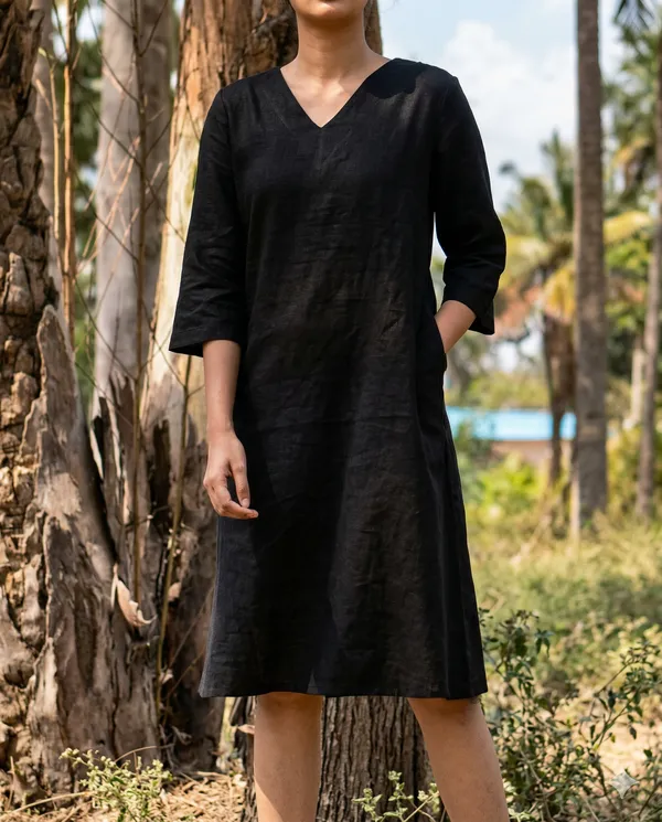 Slub_Cotton_One_Pc_Dress_For_Formal_N_Office_Wear