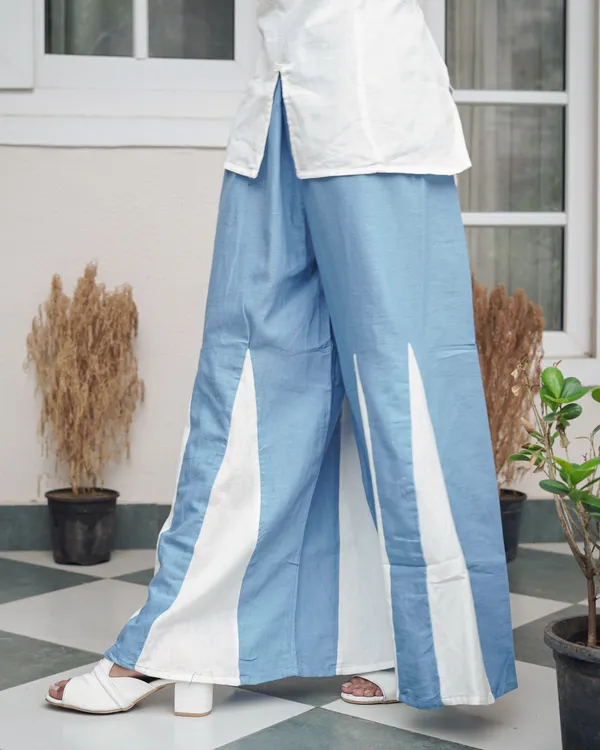 White_&_Cerulean_Blue_Embroidered_Cotton_Co-Ord_Set