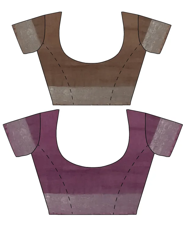 Brown_&_Quinacridone_Magenta_women's_Bhagalpuri_Handloom_Cotton-Linen_Blend_Saree_With_Running_Unstiched_Blouse_Piece