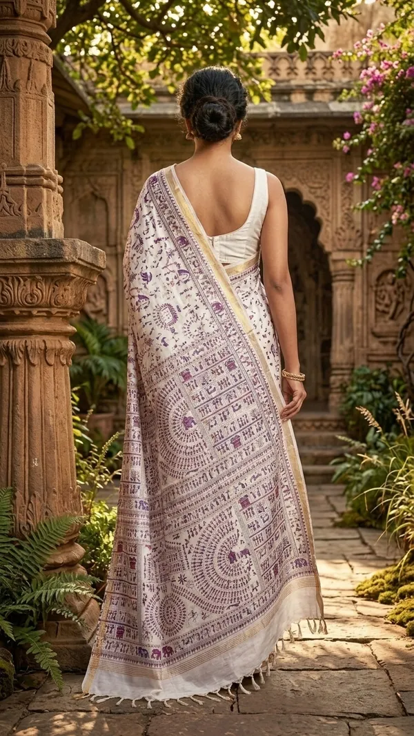 Bhagalpuri_Handloom_Warli_Print_on_Premium_Quality_Soft_Katan_Tussar_Silk_Saree_in_White