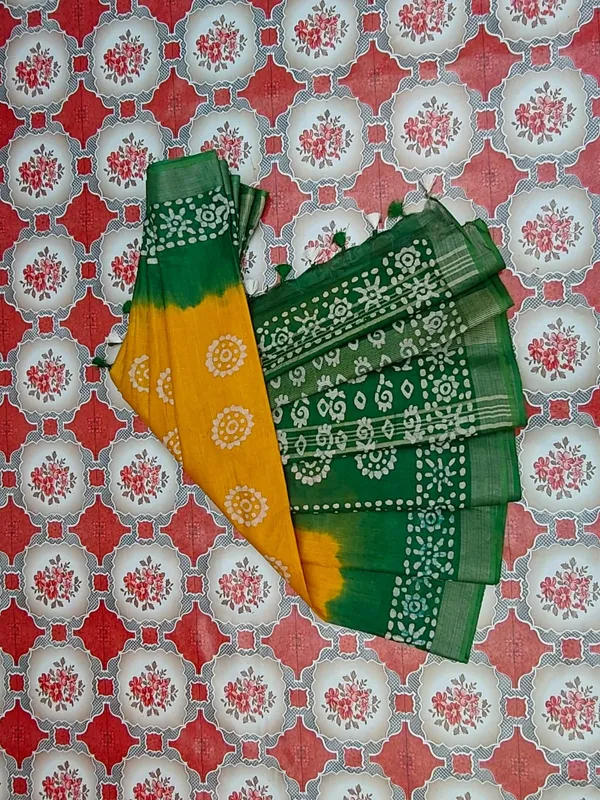Bhagalpuri_Handloom_Linen_Blend_Batik_Saree_With_Running_BLouse_Piece