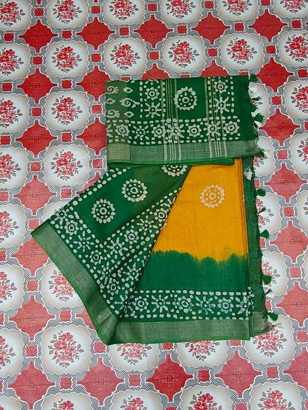 Bhagalpuri_Handloom_Linen_Blend_Batik_Saree_With_Running_BLouse_Piece