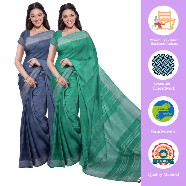 Bhagalpuri_Handloom_Cotton-Linen_Blend_Saree_With_Running_Unstiched_Blouse_Piece_(Lake_Grey_&_Mint_Green)