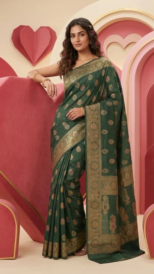 Eri_Tussar_Silk_Handloom_Banarasi_Saree_with_Rich_Zari_Weaving