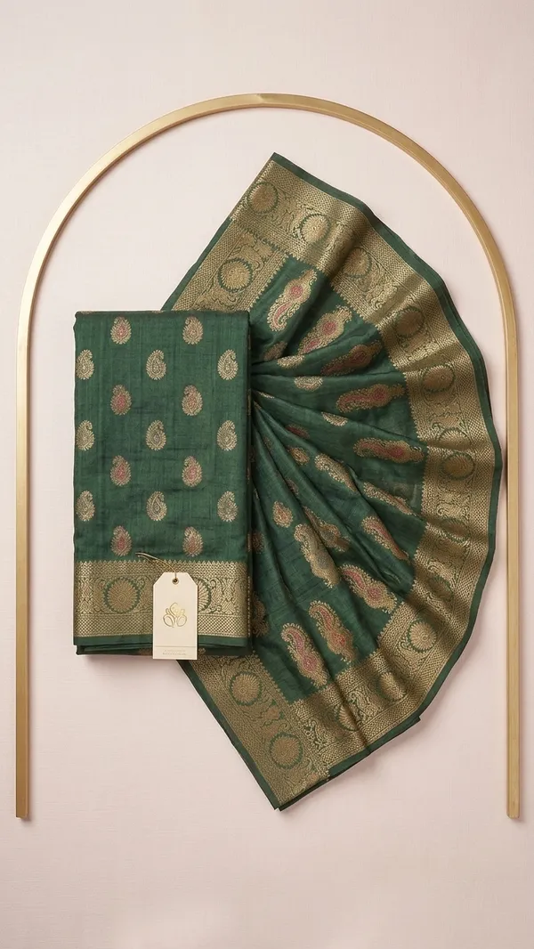Eri_Tussar_Silk_Handloom_Banarasi_Saree_with_Rich_Zari_Weaving