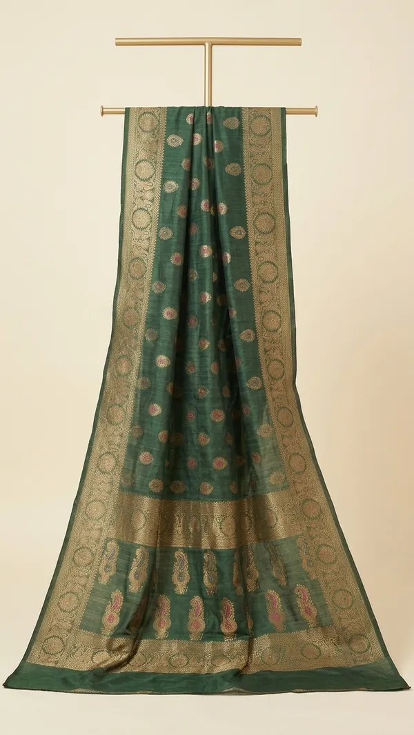 Eri_Tussar_Silk_Handloom_Banarasi_Saree_with_Rich_Zari_Weaving