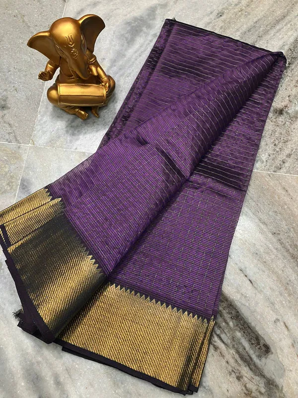 Cotton_Silk_Handloom_Bhagalpuri_Wide_Border_Check_Saree_(Gold-Mountbatten_Brown)