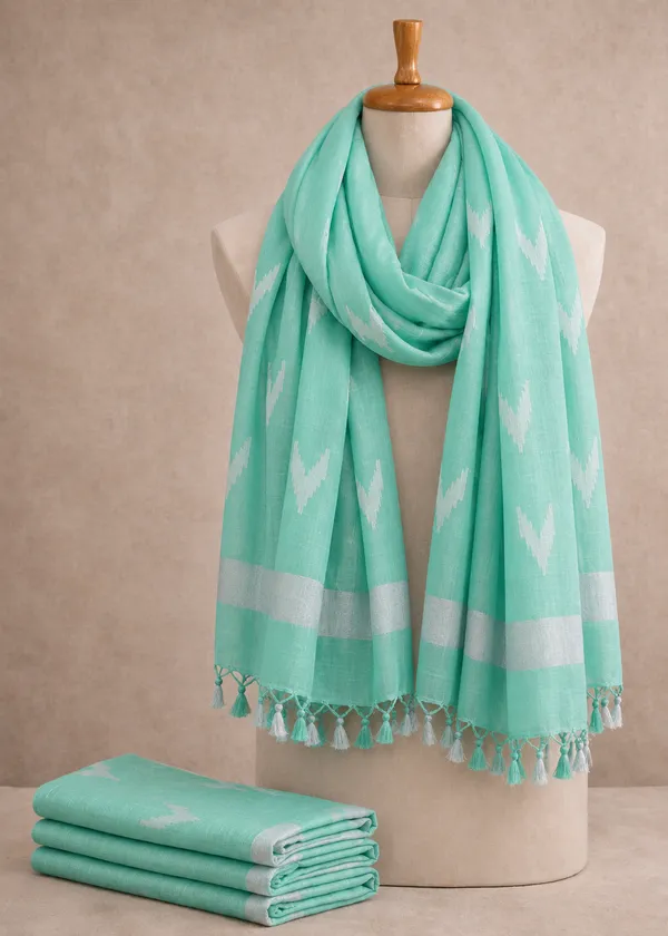 Linen_Cotton_Blend_Zari_Weaving_Handloom_Ikkat_Dupatta_(300093_Turquoise)