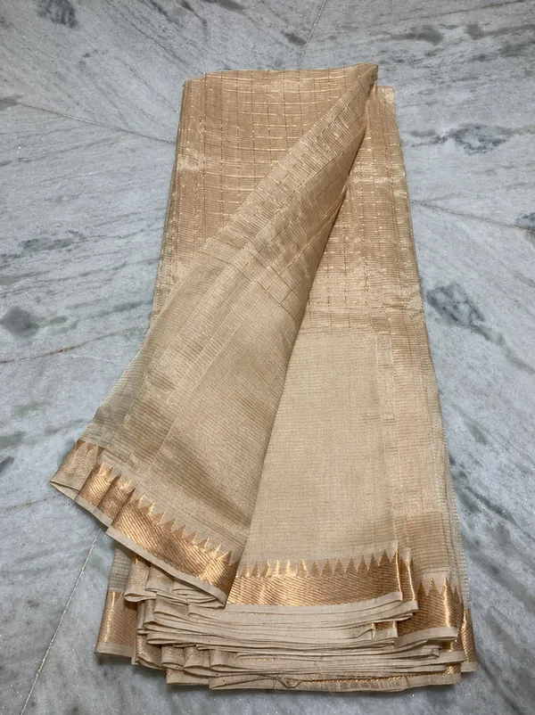 Bhagalpuri_Handloom_Cotton_Silk_Check_Half_Body_Saree_with_Free_Blouse_Piece_(Cream)
