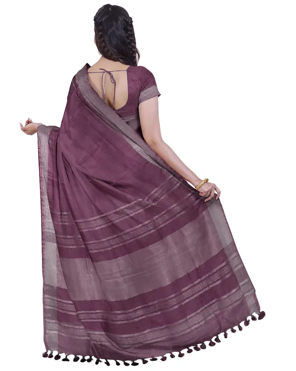 Quinacridone_Magenta_&_Red_women's_Bhagalpuri_Handloom_Cotton-Linen_Blend_Saree_Combo_(Pack_Of_2)_With_Running_Unstiched_Blouse_Piece