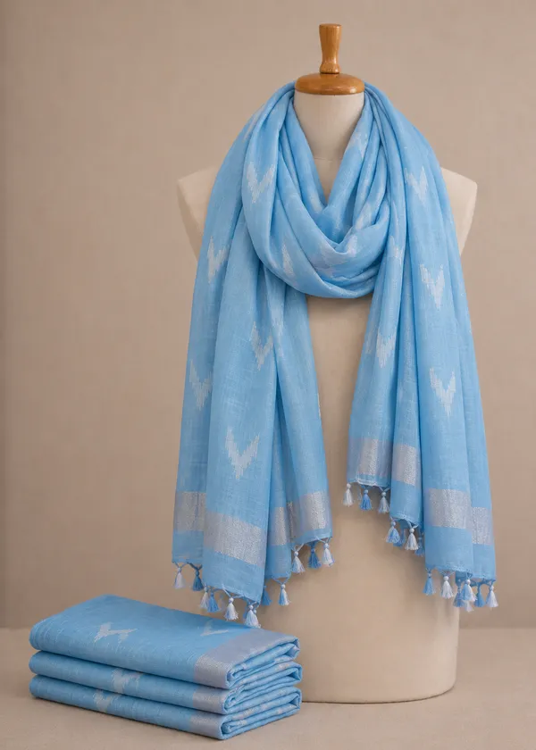 Linen_Cotton_Blend_Zari_Weaving_Handloom_Ikkat_Dupatta_(300088_Light_Sky_Blue)