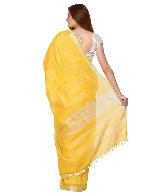 French_Violet_&_Yellow_women's_Bhagalpuri_Handloom_Cotton-Linen_Blend_Saree_Combo_(Pack_Of_2)_With_Running_Unstiched_Blouse_Piece