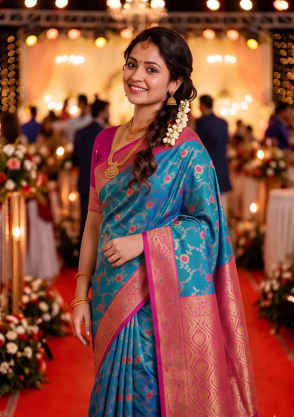 Premium_Soft_Paithani_Silk_sarees_With_Beautiful_Weaving_Pattern_With_Attractive_Rich_Pallu_And_Border_And_Weaving_Blouse_With_Tassels