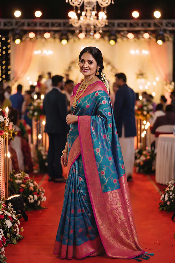 Premium_Soft_Paithani_Silk_sarees_With_Beautiful_Weaving_Pattern_With_Attractive_Rich_Pallu_And_Border_And_Weaving_Blouse_With_Tassels