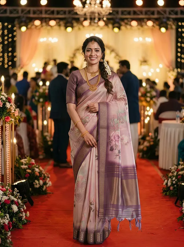 Soft_Tissue_Silk_sarees_with_Beautiful_Digital_Print_With_Attractive_Border_&_Rich_Pallu_With_Sequence_And_Contrast_Print_Blouse_With_Tassels