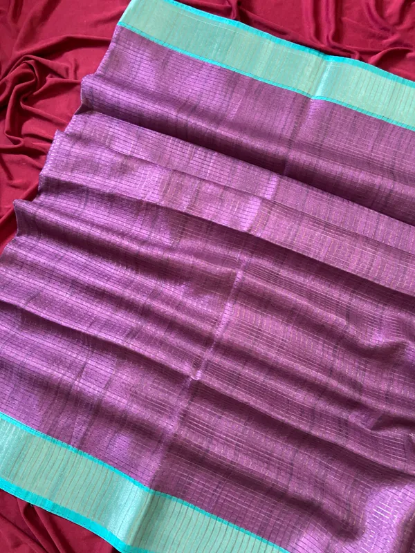 Soft_Tussar_Silk_sarees_with_Beautiful_Digital_Print_With_Attractive_Checks_Design_Saree_And_Digital_Print_Blouse_With_Tassels