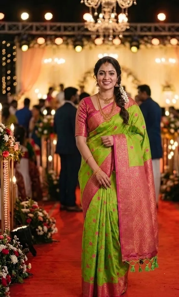 Premium_Soft_Paithani_Silk_sarees_With_Beautiful_Weaving_Pattern_With_Attractive_Rich_Pallu_And_Border_And_Weaving_Blouse_With_Tassels