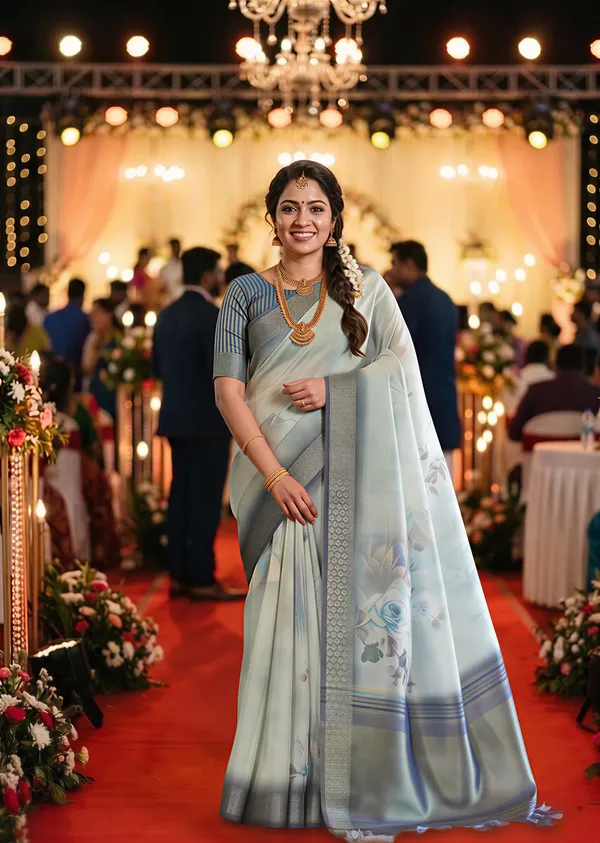 Soft_Tissue_Silk_sarees_with_Beautiful_Digital_Print_With_Attractive_Border_&_Rich_Pallu_With_Sequence_And_Contrast_Print_Blouse_With_Tassels