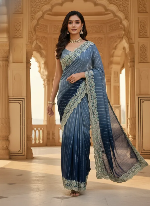 Kajju_Katri_Pedding_sarees_with_Beautiful_Embroidery_&_Sequence_Work_With_Attractive_Cutwork_Border_And_Heavy_Embroidery_&_Sequence_Work_Blouse