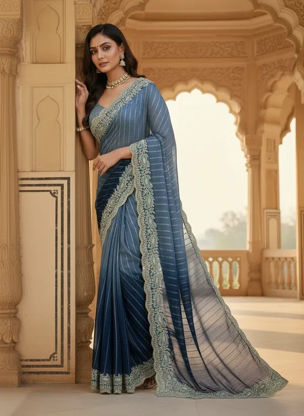Kajju_Katri_Pedding_sarees_with_Beautiful_Embroidery_&_Sequence_Work_With_Attractive_Cutwork_Border_And_Heavy_Embroidery_&_Sequence_Work_Blouse