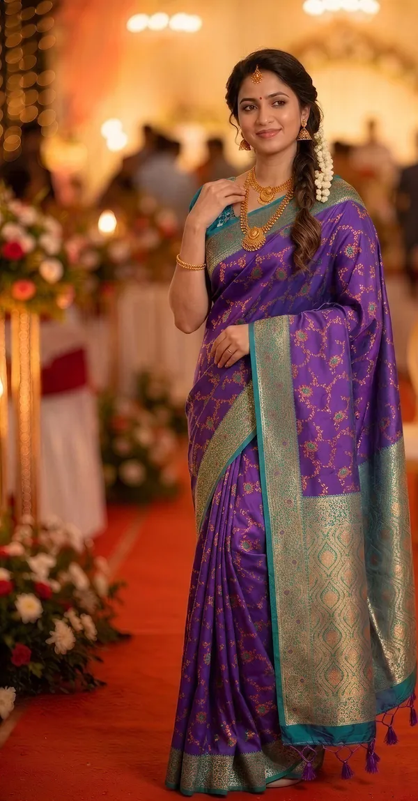 Premium_Soft_Paithani_Silk_sarees_With_Beautiful_Weaving_Pattern_With_Attractive_Rich_Pallu_And_Border_And_Weaving_Blouse_With_Tassels