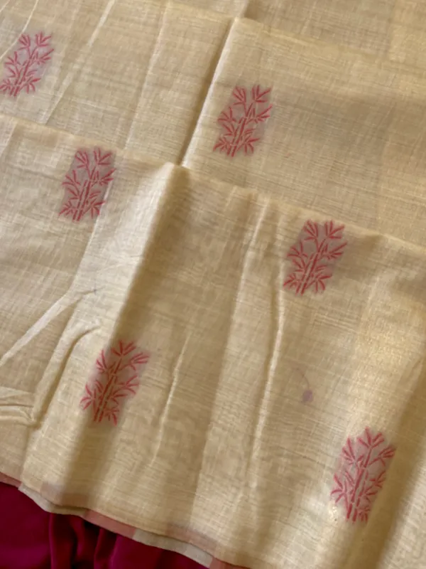 Premium_Soft_Muga_Cotton_sarees_with_Beautiful_?Colourfull_Resham_Weaving__Flower_Design_Pallu_With_Attractive_Traditional_Zari_Weaving__With_All_Over__Resham_Weaving__And_Resham_Weaving_Butti_Blouse_With_Fancy_Tassels